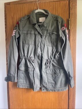 a new day Olive Green Embroidered Utility Jacket
